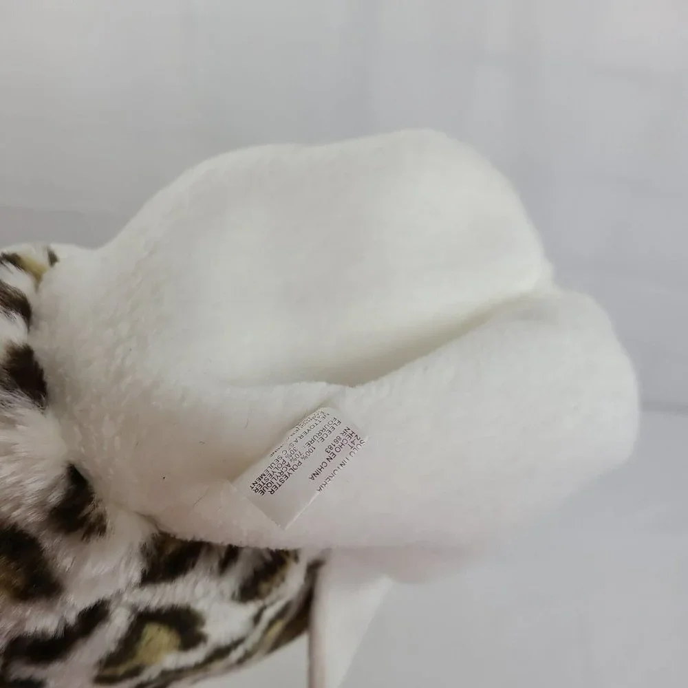 EUC Animal Leopard Print Youth 2-4T Trapper Beanie Cap Hat Ivory Earflap Tie - Picture 7 of 7